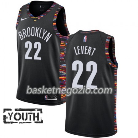 Canotte Bambino Brooklyn Nets Caris LeVert 22 2018-19 Nike City Edition Nero Swingman